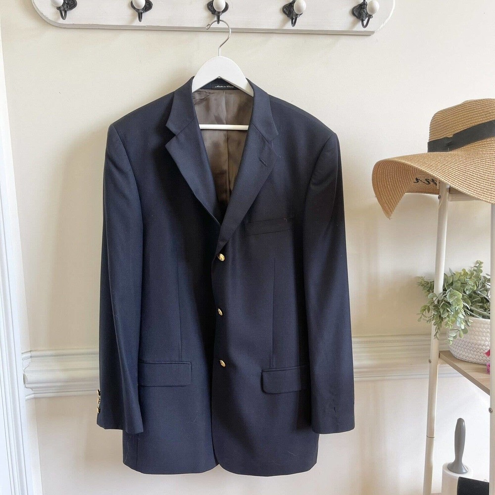 Lyle & scott navy gold button blazer 44 - Picture 1 of 5